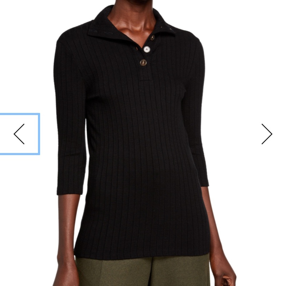 VINCE Ribbed Button Up Knit - Picture 3 of 5